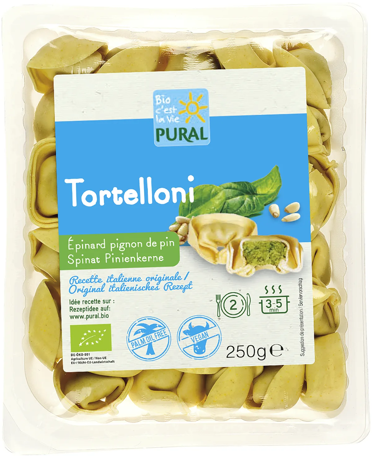 Tortelloni épinard et pignon de pin